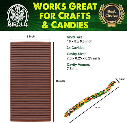 Gummy Candy Rope Mold - 1/3 Sheet Size