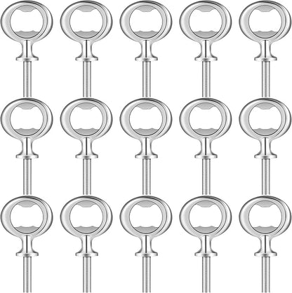 Metal Bottle Opener Kit Blank Bottle Opener Stainless Steel Open Inserts Hardware for Wedding Wine Party DIY Project Craft Wood Turning(Silver,15 Pieces)