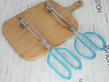 Scissor Style Tongs 10 Inches and 11 Inches Set Stainless Steel Grilling Tongs Hotdog Tongs, Set of 2