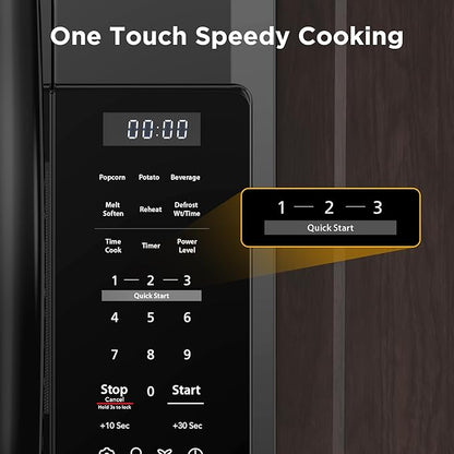 BLACK+DECKER Over the Range Microwave Oven with Vent and One-Touch Auto Cooking, 1.7 cu. ft. OTR Over Stove Microwave, Black, 1000 Watts, EM044K6CF-BK