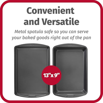 GoodCook Everyday Nonstick Steel 5-Piece Bakeware Set, Gray, Includes Cookie Sheet, Cake Pan, Loaf Pan, Muffin Pan, and Roast Pan, Durable and Scratch-Resistant Baking Set
