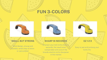Heavy Duty Tungsten Manual Knife Sharpener, Knife Sharpeners for Kitchen Knives (Lime)