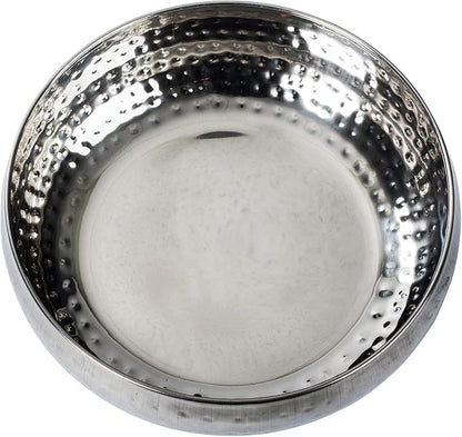 Salad Bowl and Serving Utensils - Hammered Detailing - Stainless Steel Mixing Bowls with Lids- Luxurious Serving Bowls (12" Hammered Salad Bowl)