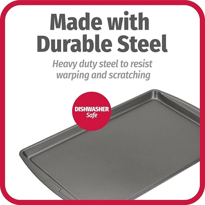GoodCook Everday Nonstick Carbon Steel 17 x 11-Inch Baking Sheet Set, 2 Pack – Medium Sized Carbon Steel Cooking Pans, Bakeware Set, Cookie Sheets for Baking, Oven Pan Set