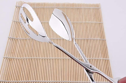 KEBE 2-PACK Serving Tongs for Buffet Party Catering, Thickening Food Serving Salad Cake Bread Kitchen Tongs, Stainless Steel