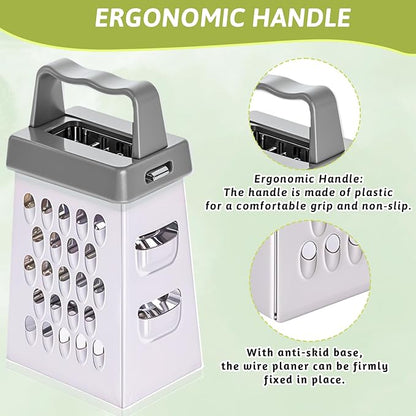 6 Pcs Mini Cheese Grater Professional Box Grater Stainless Steel Fine Coarse Handheld Slicer with 4 Sides Small Box Food Shredder Safe Zester