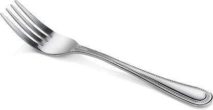 New Star Foodservice 58468 Bead Pattern 18/0 Stainless Steel, Dinner Fork 7.7-Inch Set of 12