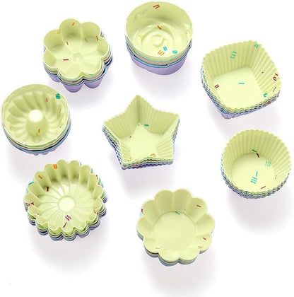 46PCS Silicone Bakeware Set Cake Molds Set For Baking, Including Baking Pan, Cake Mold, Cake Pan, Toast Mold, Muffin Pan, Donut Pan, And Cupcake Mold Silicone Baking Cups Set