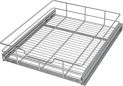Pull Out Cabinet Organizer 17" W X 17" D, Slide Out Drawers For Kitchen Organizers and Storage, Pull Out Drawers For Cabinets Capacity Heavy Duty Caddy, Cabinet Shelves Chrome-Plated, Bathroom Pantry