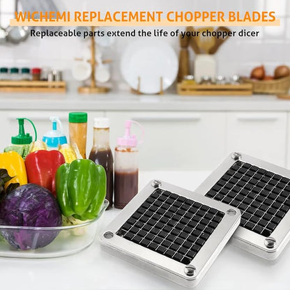 WICHEMI Replacement Blades 3/8" - Commercial Vegetable Chopper & Dicer, Stainless Steel, Onion & Tomato Cutter (2 Pack)