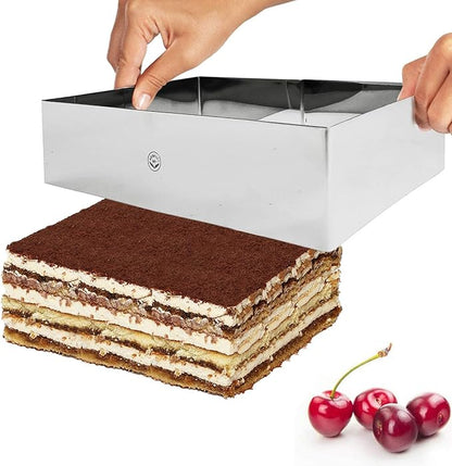 NEWLINE NY Stainless Steel Cake Mousse Ring Molding Forming (Rectangular Cake Pastry Rings)