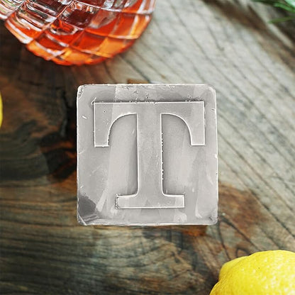 Letter T Monogram Ice Cube Mold Custom Ice Cube Mold 2 Inch Big Initials Silicone Ice Cube Tray Gifts for DAD Gifts for Him