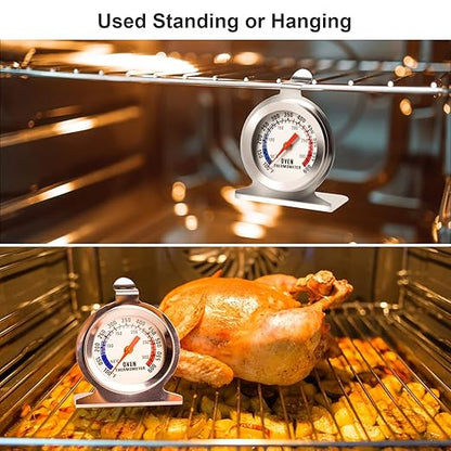 Stainless Steel Oven Thermometer for Electric/Gas Oven, Kitchen Cooking Grill Smoker Thermometer(50-300°C/100-600°F) (2)