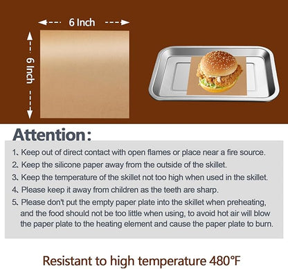 300PCS Thickened Precut Parchment Paper Sheets, 6×6 In Non-Toxic Burger Paper Sheet，Heavy Duty Burger Patty Paper for Baking, Grilling, Seperating Patty, Comes in Convenient Packaging, Brown