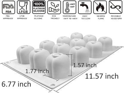 OCPO KITCHEN Cherry Silicone Molds for Baking Mousse Cake, 3D Silicone Baking Mold for Candy Pastry Chocolate Truffle Cupcake Jelly Cookie Pudding Cake Decoration Mold, Cherry Shape (12-Cavity)