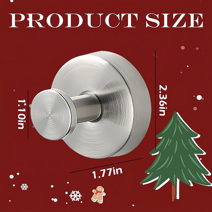 Suction Cup Hooks for Wreaths on Glass, 2026 Upgrade No Drill Towel Hooks Stainless Steel Waterproof Suction Cup Hooks, Wreath Hanger for Front Door for Kitchen, Bedroom (4, Gold)
