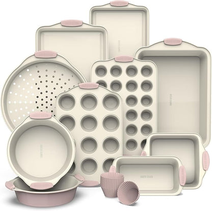 Country Kitchen Nonstick Stackable Bakeware Set - Durable, Easy Release Baking Set- 22 Pc. Includes Silicone Muffin Cups