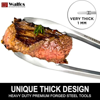 Walfos 17 Inch Extra Long Grill Tongs, Ultimate Stainless Steel BBQ Tongs for Grilling, Cooking, BBQ/Barbecue, Buffet and Turning Food