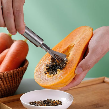 4 Pcs Coconut Meat Removal Scraper Tools, Stainless Steel Coco Nut Kinfe, Copra Cocoanut Pulp Shredder, Fish Skin Scaler for Kitchen, Grater, Peeler and Slicer, Coconut Grater, Silver