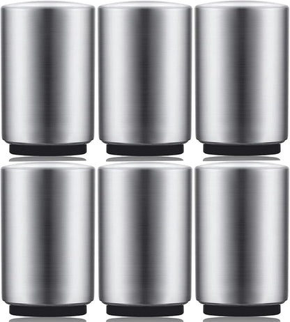 6 Pack Premium Beer Bottle Opener (Silver), Automatic Bottle Openers, Stainless Steel Push Down Beer Opener, No Damage to Bottle Cap, Portable Pop the Top Bottle Opener for Home Bars Camping Party