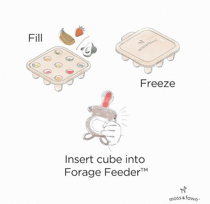 Moss and Fawn Ice Cube Tray - Forage Feeder Freezer & Teething Popsicle Mold for Breast Milk, Formula, Bone Broth, Purees, & Baby Food - BPA, Lead, & PVC-Free - Terracotta