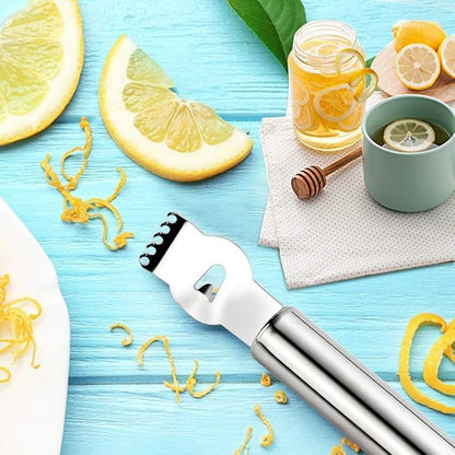 Lemon Zester Grater,Stainless Steel orange peeler tool with Channel Knife，5pack