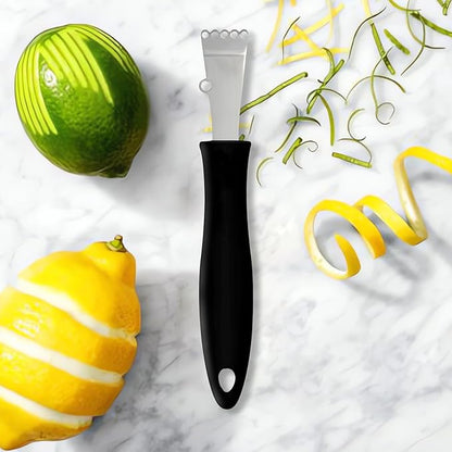 Channel Knife Lemon Peeler Zester-Garnish for Cocktail Mixers- Triangular, V-Shaped Stainless Steel Professional Grade Bar Tool-Fruit Peeler Zester (Peeler B)