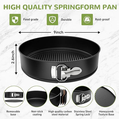9 Inch Springform Pan with Removable Bottom, Non-stick Round Spring Form Cake Mold Cheesecake Pan For Baking