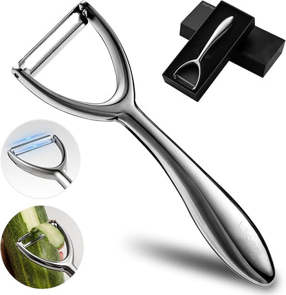 LIIGEMI Vegetable and Fruit Peeler，Comfortable Y Shaped Hand Peeler for Kitchen，Stainless Steel Veggie Potato Peeler