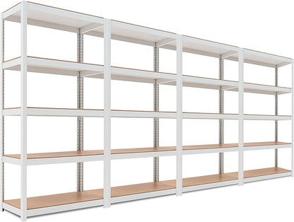 HOMEDANT House 5-Tier Laminated Metal Shelving Unit Adjustable Storage Utility Rack Heavy Duty Shelves Organization Multipurpose Shelf Kitchen Garage Pantry Closet 4Pack