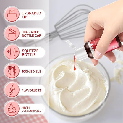 Gel Food Coloring Set - 16 Colors Concentrated Vibrant Edible Food Grade Dye for Baking, Cake, Cookie Decorating, Fondant, Icing, Frosting, Macaron, DIY Crafts - 10.82 fl.oz (20ml/Bottle)