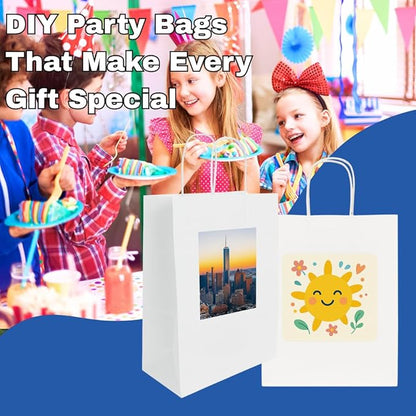 ASSUREPAK White Paper Bags - 250 Bags - 13"x7"x17" - 74 LB Weight basis (110 GSM strong) Twisted Handle - Gift Bags for Decorating, Birthdays & Events - 13717WHITEPAPTHDL