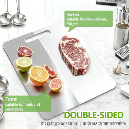 Titanium Cutting Board,100% Pure Titanium Cutting Boards for Kitchen,2026 New Non Toxic,Double-Sided Food Grade Chopping Board for Meat,Vegetable,Fruit,Outdoor Camping(S+M+L-3PC)