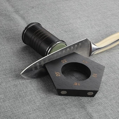 Rolling Knife Sharpener with 2 Diamond Disc and 2 Corundum Disc, Rolling Knife Sharpener Kit with 5 Magnetic Angle Offer 12/15/18/20/22° for Kitchen Knives (SET-B)