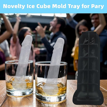 Adult Ice Cube Mold,Novelty Ices Cube mold Tray,BPA Free Silicone Mold with Lid, Great for Party Tricks & Homemade Ice,for Whiskey Cocktails,Brandy,Juice Beverages（Black）