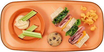 madesmart dipware Small Serving Plate, Collapsible & Removable Dip Bowl for Salsa, Queso, Sald, Olives, Premium Dishwasher & Microwave Safe, Multipurpose Plate & Bowl, Orange