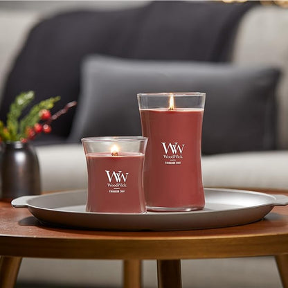 WoodWick Cinnamon Chai Holiday Candle Gifts for Women and Men, 9.7 oz Medium Hourglass Candle with Crackling Wick