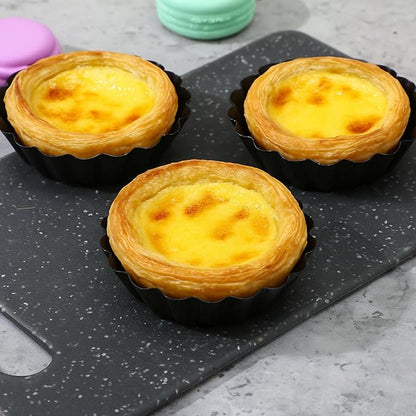 24 Pcs Mini Pie Tart Pans 3" with Removable Bottom Round Nonstick Quiche Pan Bakeware Egg Tart Molds Fluted Side Small Quiche Pans Steel Mini Pie Tins for Pies Mousse Cheese Cake Dessert