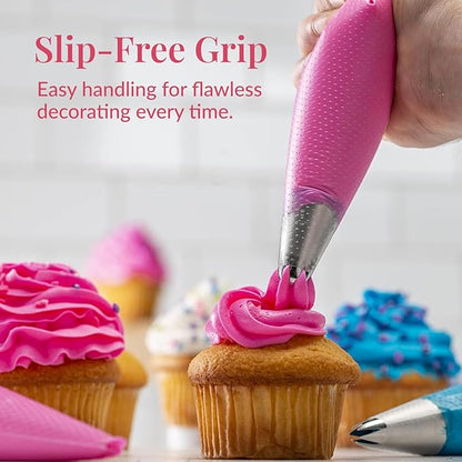 Prestee 400 Anti Burst Disposable Piping Bags, 12" - Pastry Bags, Icing Piping Bags, Tipless Piping Bags, Frosting Bags, Piping Bag, Cake Decorating Bags, Christmas Holiday Cake and Cookie Decoration