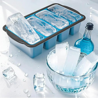 Silicone Freezer Tray With Lid, 8 Large 1 Cup Soup Freezer Molds, Soup Freezer Container for Meal Prepping, Large Ice Cube Tray， Perfect for Storing Leftovers, Sauces, Lasagna, 2-Pack