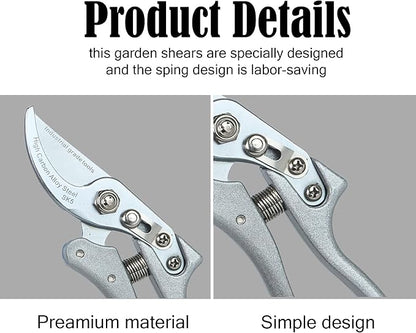 Pruning Shears SK5 Steel Hand Pruners – Ultra Sharp Garden Clippers with Safety Lock, Comfort Grip, Cuts Branches Up to 3/4 Inch for Flowers & Plants
