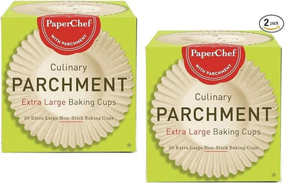 PaperChef - X-Large Parchment Baking Cups - Easy Release, Non-Stick Paper - 30 count - 2 pack