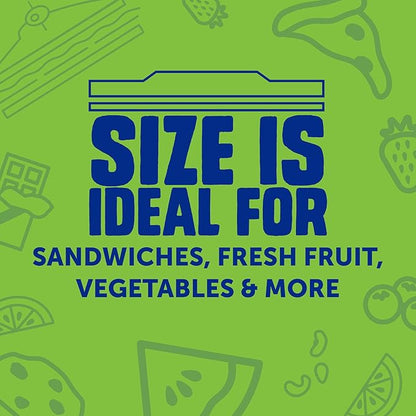 Ziploc XL Sandwich and Snack Bags with EasyGuide Texture, Plastic Storage Bags with Grip 'n Seal Technology, 30 Bags Total