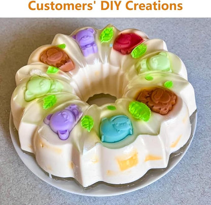 Silicone Chocolate Candy Molds Cake Moulds, Non-Stick Animal Jello Mold, Baking Mold BPA Free, Forest Theme with Different Animal Shapes, including Dinosaur, Bear, Lion and Hippo, Set of 4