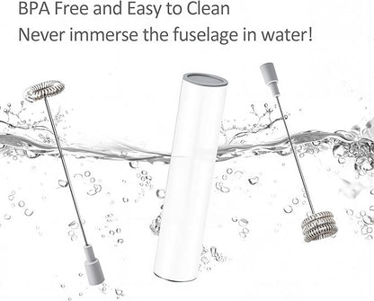 Electric Milk Frother Handheld,Travel Coffee Drink Mixer Batteries Included, 304 Stainless Steel Whisk for latte Cappuccino,Bulletproof Coffee Hot Chocolate,Egg White