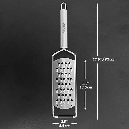 Professional Zester Grater Extra Coarse for Potato, Zucchini, Carrot, Apple, Cabbage and Cheese, Kitchen Grater with Razor-Sharp Stainless Steel Blade (Extra Coarse)