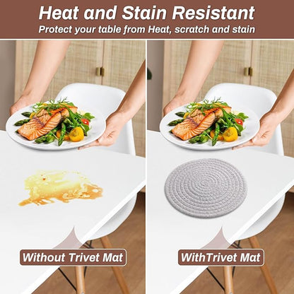 Billbotk 8'' Trivets Hot Dishes, Hot pots and Pans, 6 Heat Resistant Hot Pads, Pot Holders Kitchen, Hot Plate Mats Kitchen Countertops, Table, Home Essentials New Home and Farmhouse Decor