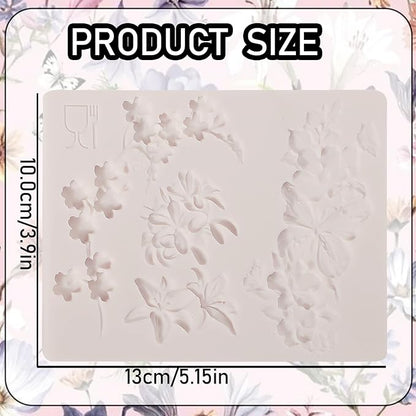 1 Pcs 3D Embossed Flower Fondant Mold, Exquisite Butterfly Lily Chocolate Silicone Molds, for Birthday Cake Decoration, Wedding Dessert Table, Candy, Keychain, Resin Crafts