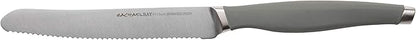 Rachael Ray Cutlery Japanese Stainless Steel Knives Set with Sheaths, 6-Inch Utility Knife and 5-Inch Serrated Utility Knife, Gray
