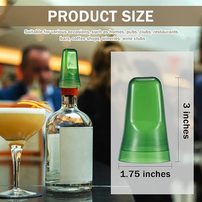 Chengu 24 Pieces Liquor Bottle Covers Pour Spout Covers Bar Toppers for Bottles Universal Pour Dispenser Dust Translucent Silicone Rubber Spout Caps for Bar Home Kitchen Tools Supplies (Green)